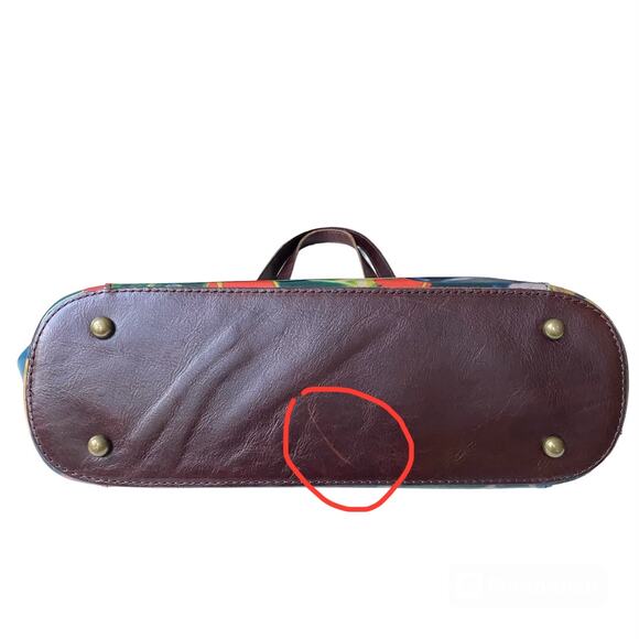 Patricia Nash Bolsena Floral Leather Tote Shoulder Bag Brown Artsy‎ Winter Bloom - Picture 10 of 12